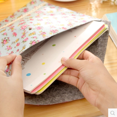 Picture of Elegant File Bag Floral A4 File Bag Felt File Bag A4 Snap Folder Elegant Pencil Bag