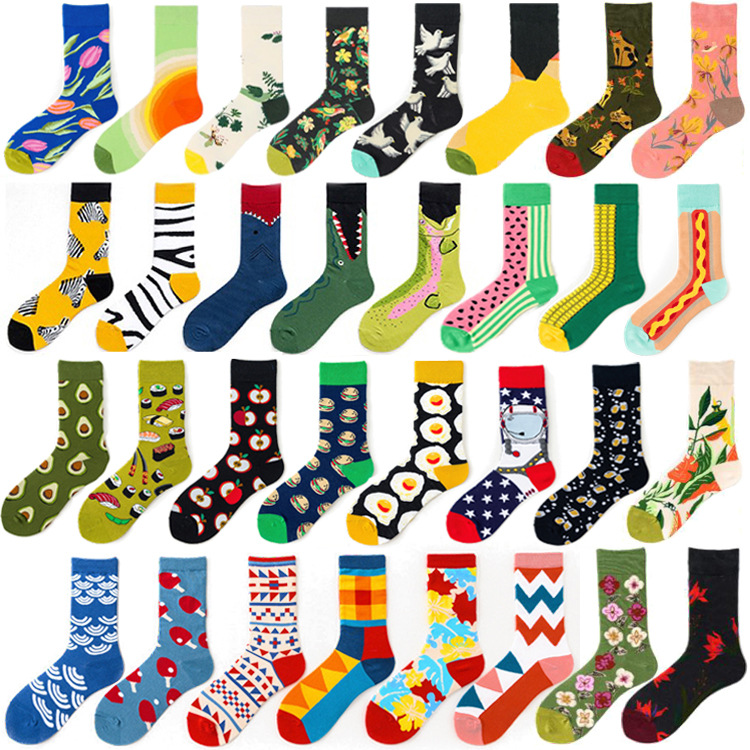 Picture of Mid-Calf Trendy Socks, Fashionable and Comfortable, Elegant Couple Socks, Long Socks for Export, Trendy Oil Painting Style, Jk Internet Celebrity High Socks, Wholesale