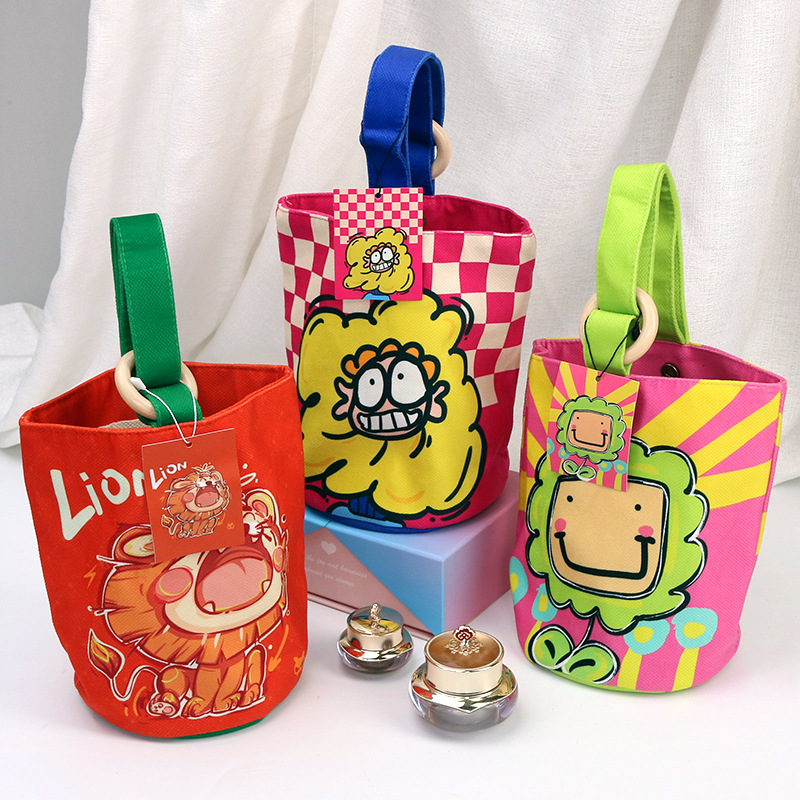 Girl's Heart Work Lunch Box Available in stock Bucket Handbag Baoma Go Out Cute Illustration Fashion Ins Style