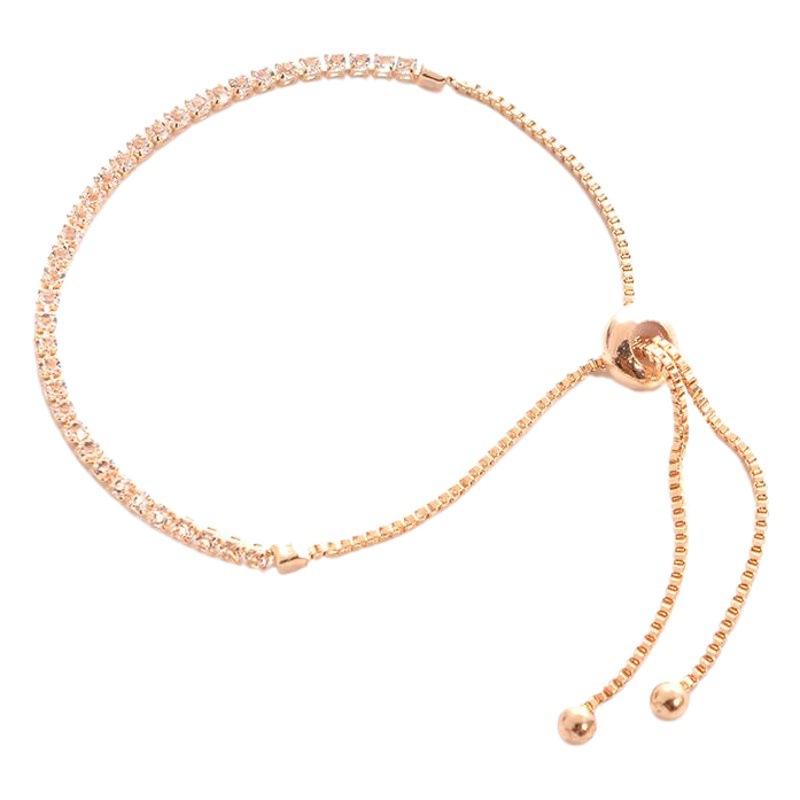 European and American Export New Fashion Low-Key Luxury Exquisite Diamond Crystal Push-Pull Bracelet Aliexpress Hot Sale