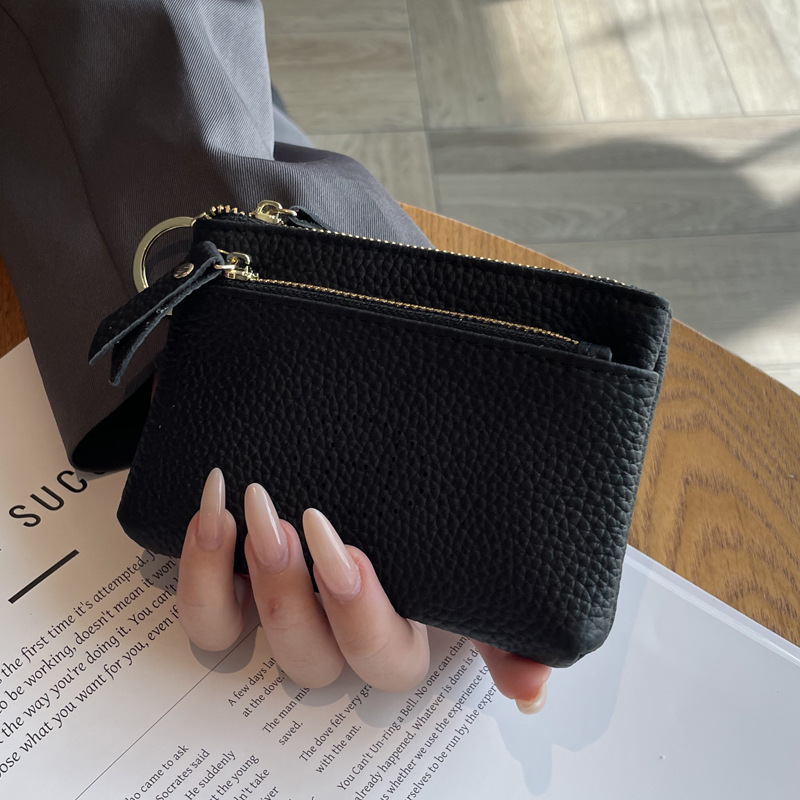 Picture of Genuine Leather Coin Purse Women's Small Wallet 2025 New Exquisite High-end Mini Small Storage Zipper Cowhide Coin Bag