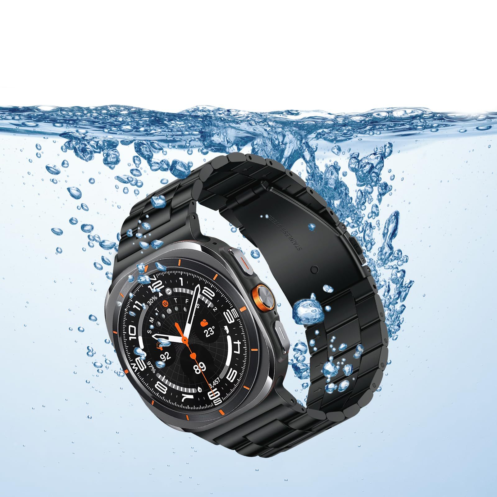 Picture of Suitable for Samsung Galaxy Watch8 Stainless Steel Metal Three-Bead Business Strap Samsung Ultra Strap