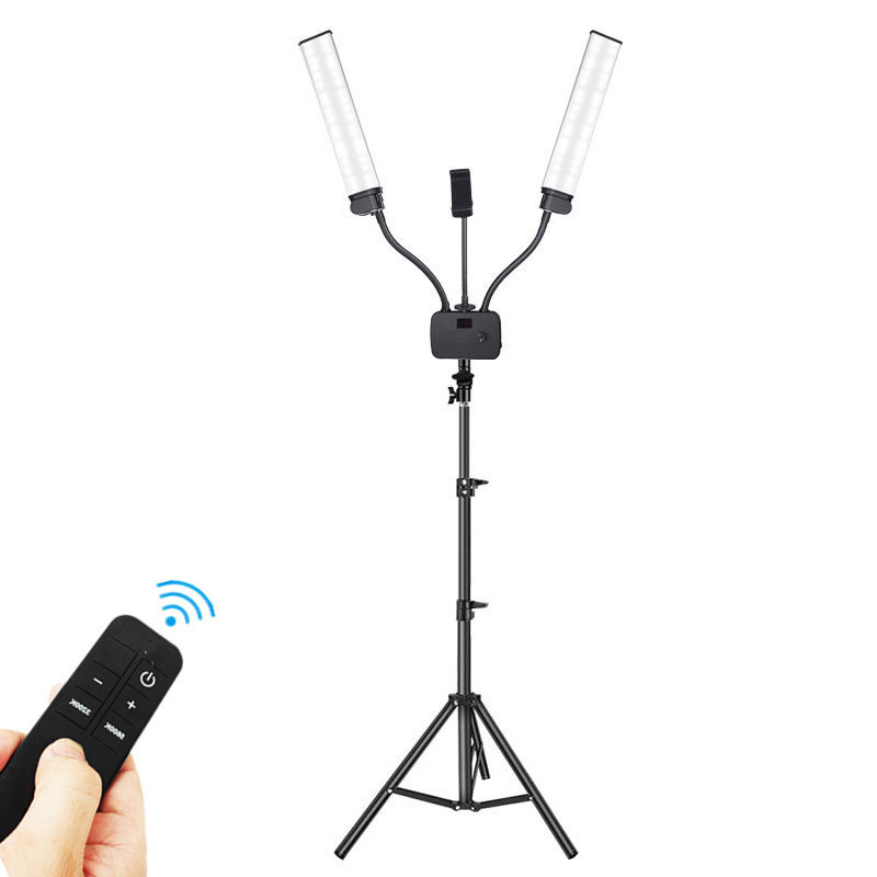 Cross-border 45W double arm lamp photography lamp portable foldable led mobile phone selfie beauty photo live fill light