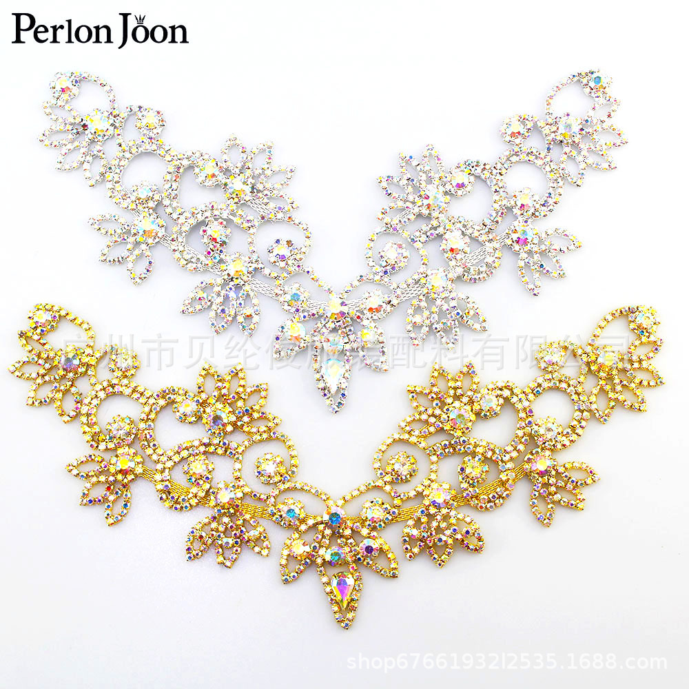Heavy Industry Golden silver Light Luxury Wedding Dress Decoration Accessories Collar Decoration Dress Clothing Accessories