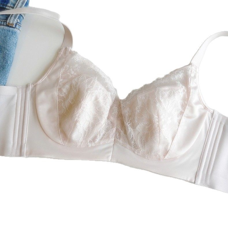 Picture of Large Breasts Appear Smaller, Ultra-Thin Large Size Bra, Pull-Up Lace Splicing Satin Rabbit Ear Cup Sexy Adjustable Intimates for Women