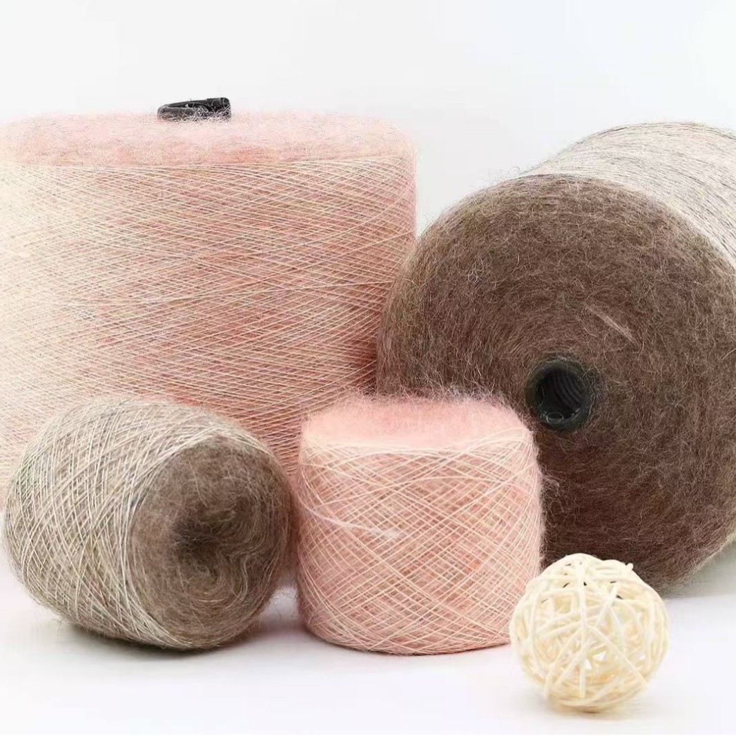 13 Pieces of Color Spun Mohair, Color Spun High Proportion Mohair, 28 Mohair, 28 Wool, 14 Acrylic, 30 Polyester