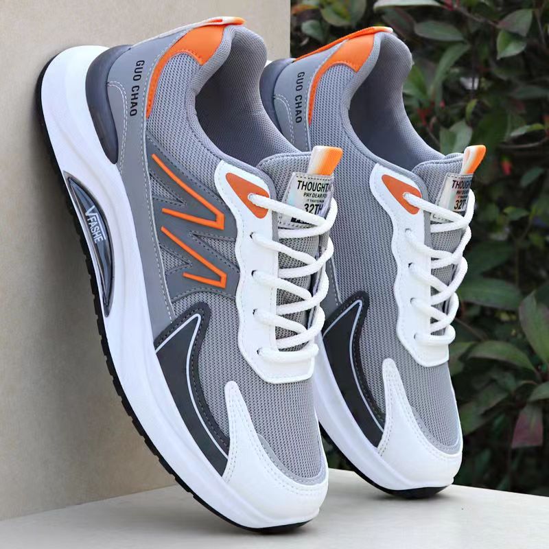 Men's shoes spring and summer breathable mesh sneaker trend men's casual shoes soft bottom white running shoes foreign trade cross-border