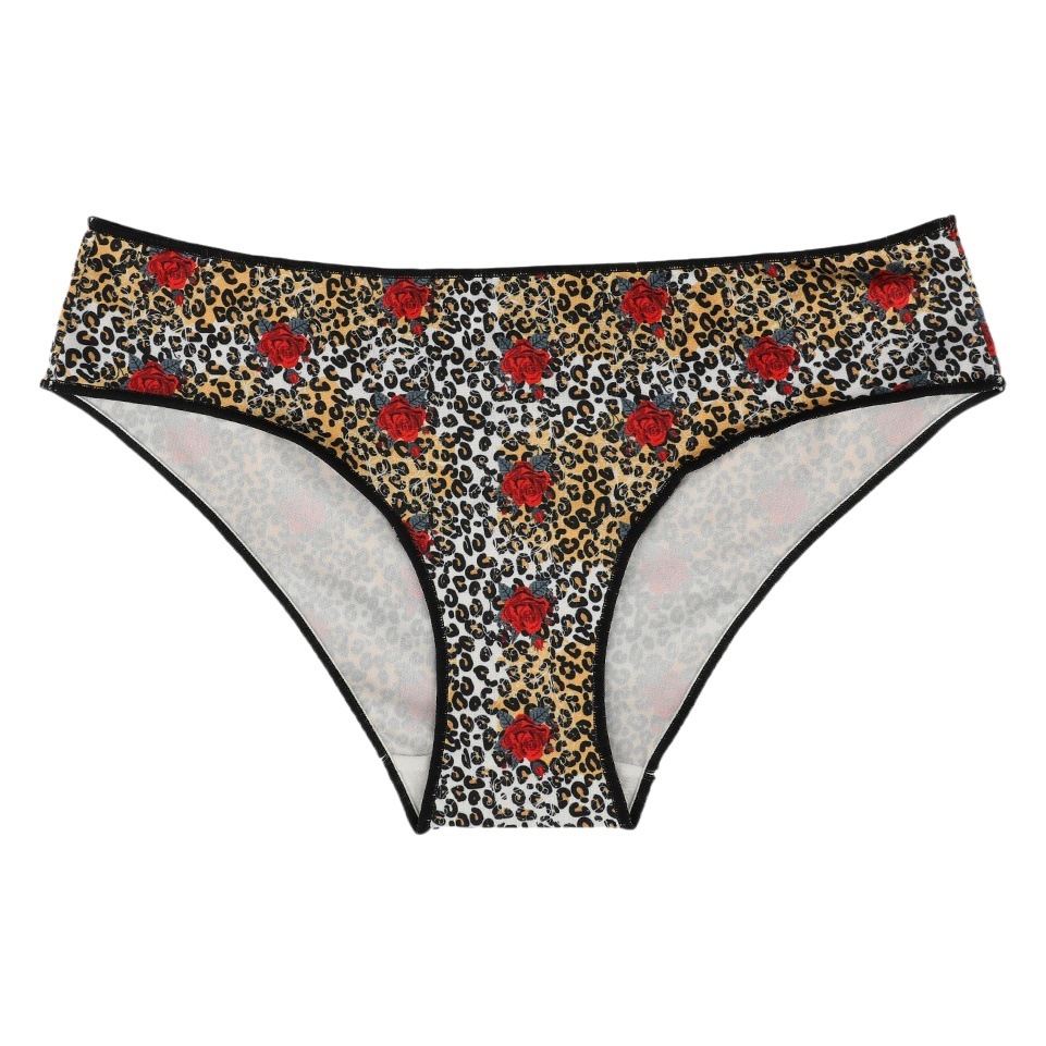 Printed Underwear for Women, Pure Cotton Bottom, Low-Waisted Sexy Shorts, Patterned Seamless Breathable Briefs, Cross-Border Dropshipping