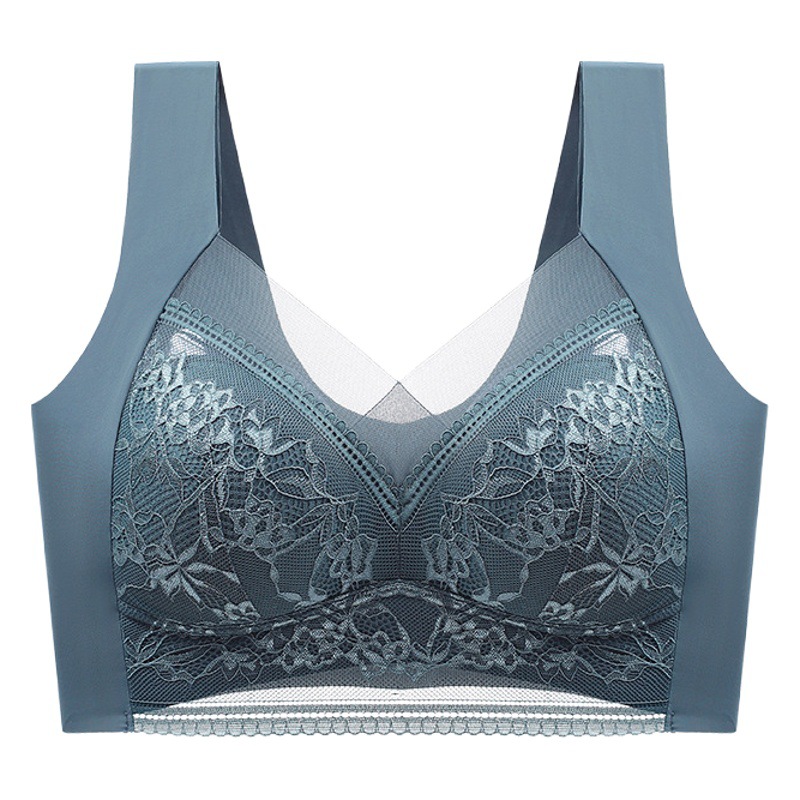 Gather Beautiful Back Lace Chest Wrap Vest Women's Non-steel Ring Fixed Cup Breast Recover Upper Bra No-mark Vest Bra