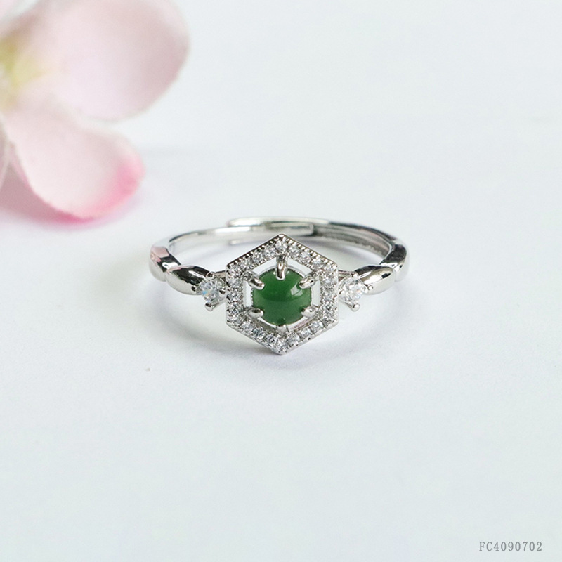 As soon as Yu natural A goods jade green ring jade ring female jewelry live wholesale generation FC4090702