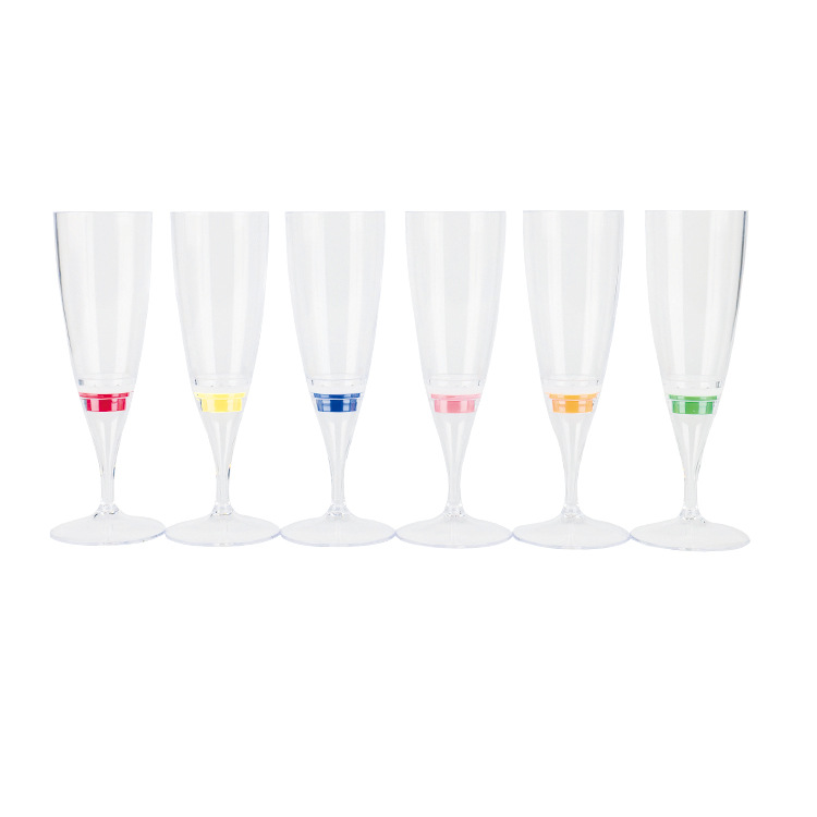 Picture of LED glowing champagne glass into the water bright champagne glass PS goblet 6 color in stock glowing glass LED champagne glass