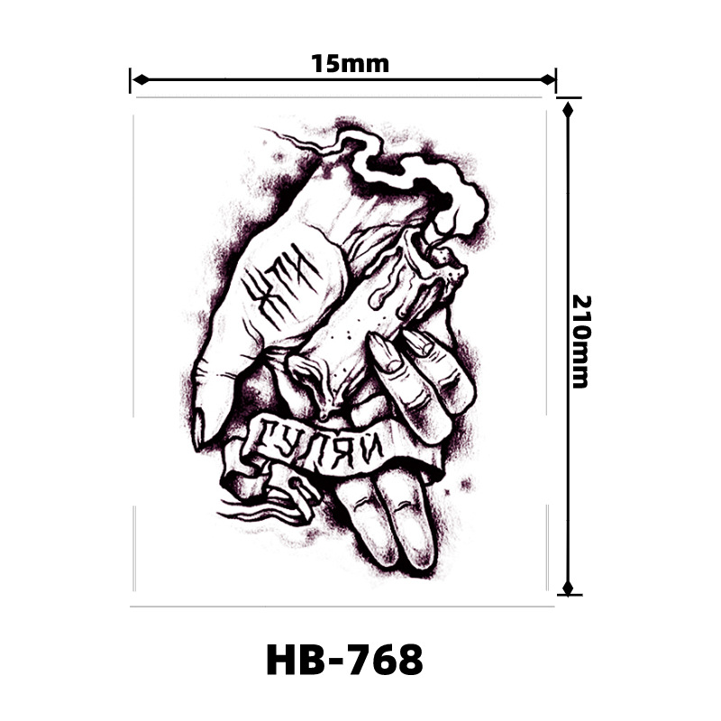 Picture of Factory wholesale tiger blood wolf head tattoo stickers to map custom small fresh English letters cartoon pattern stickers