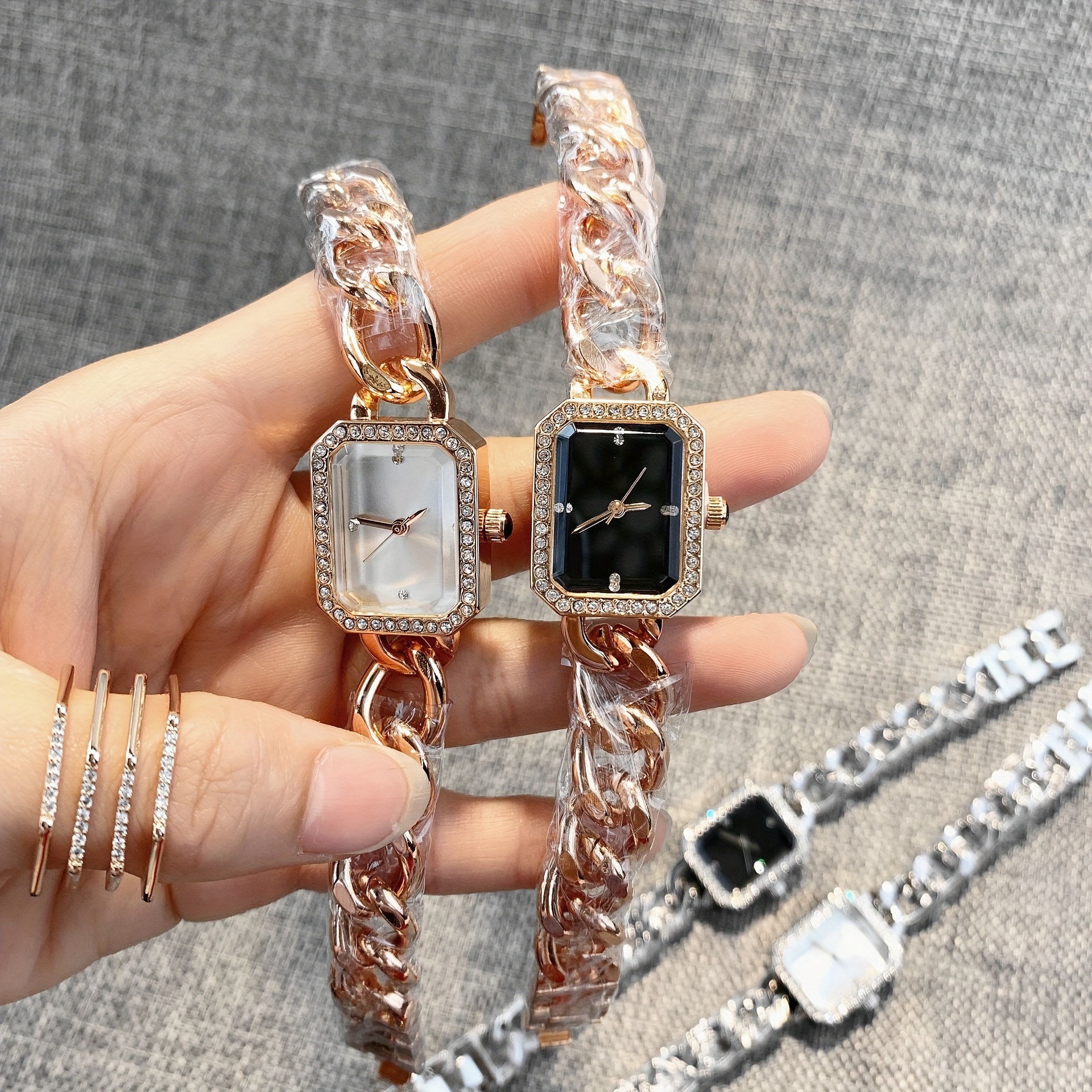 Picture of Live with Goods Hot Selling Chain Decorative Women's Bracelet Watch Distinctive Square Small Dial All-match Chanel Style Women's Watch