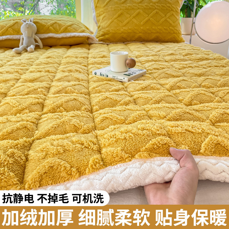 Picture of Class A Thickened Tower Fleece Mattress Cushion Household Bedroom Milk Fleece Mattress Cushion Winter Single Mattress Quilt Mattress