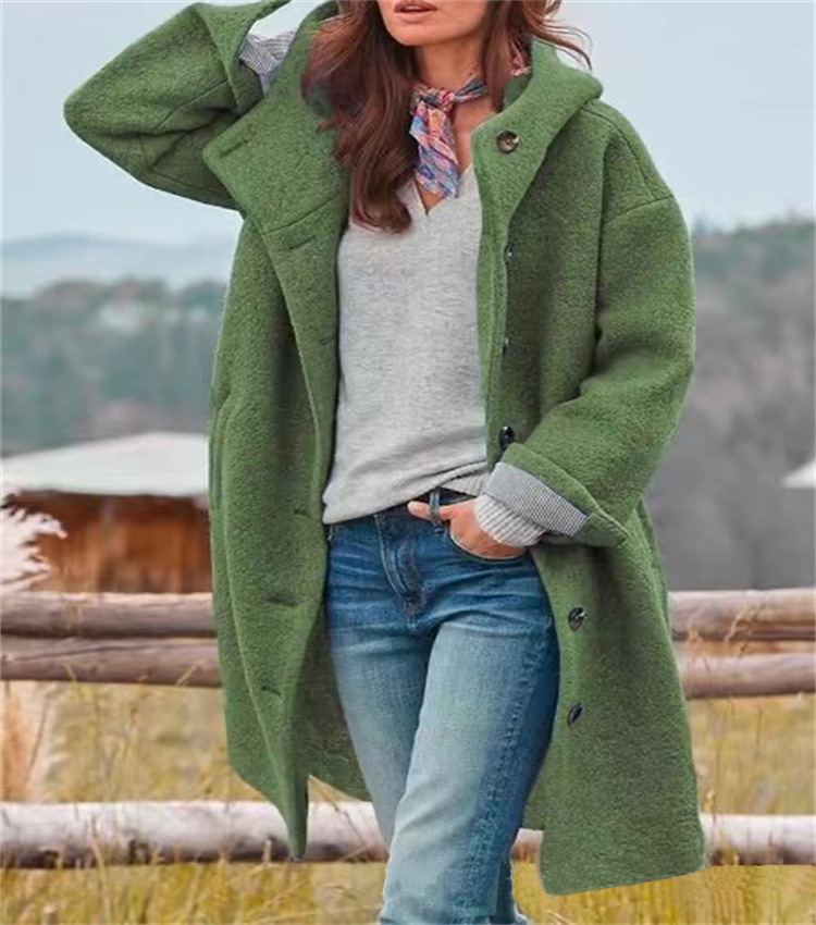 Picture of Rural Casual Hooded Trench Coat Woman Rural Literary Loose Hooded Windbreaker Women