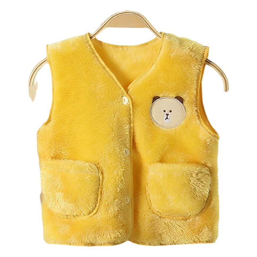 New children's plush vest autumn and winter thick baby cardigan boys and girls warm clothes children's clothing wholesale