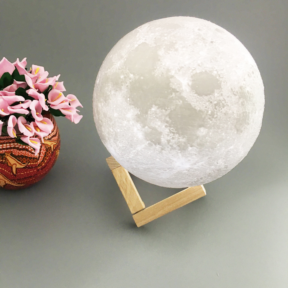 Picture of Night Light 3D Bluetooth Remote Control Moon Lamp Pat Bedside Moon Lamp Creative Atmosphere Breastfeeding Cross-Border Popular Lighting
