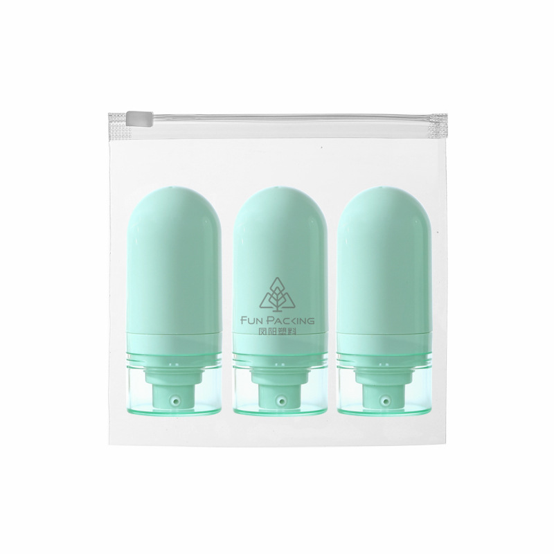 Picture of Travel wash and care suit three-piece PE suede hose bottle portable skin care products wash squeeze facial cleanser sub-bottle