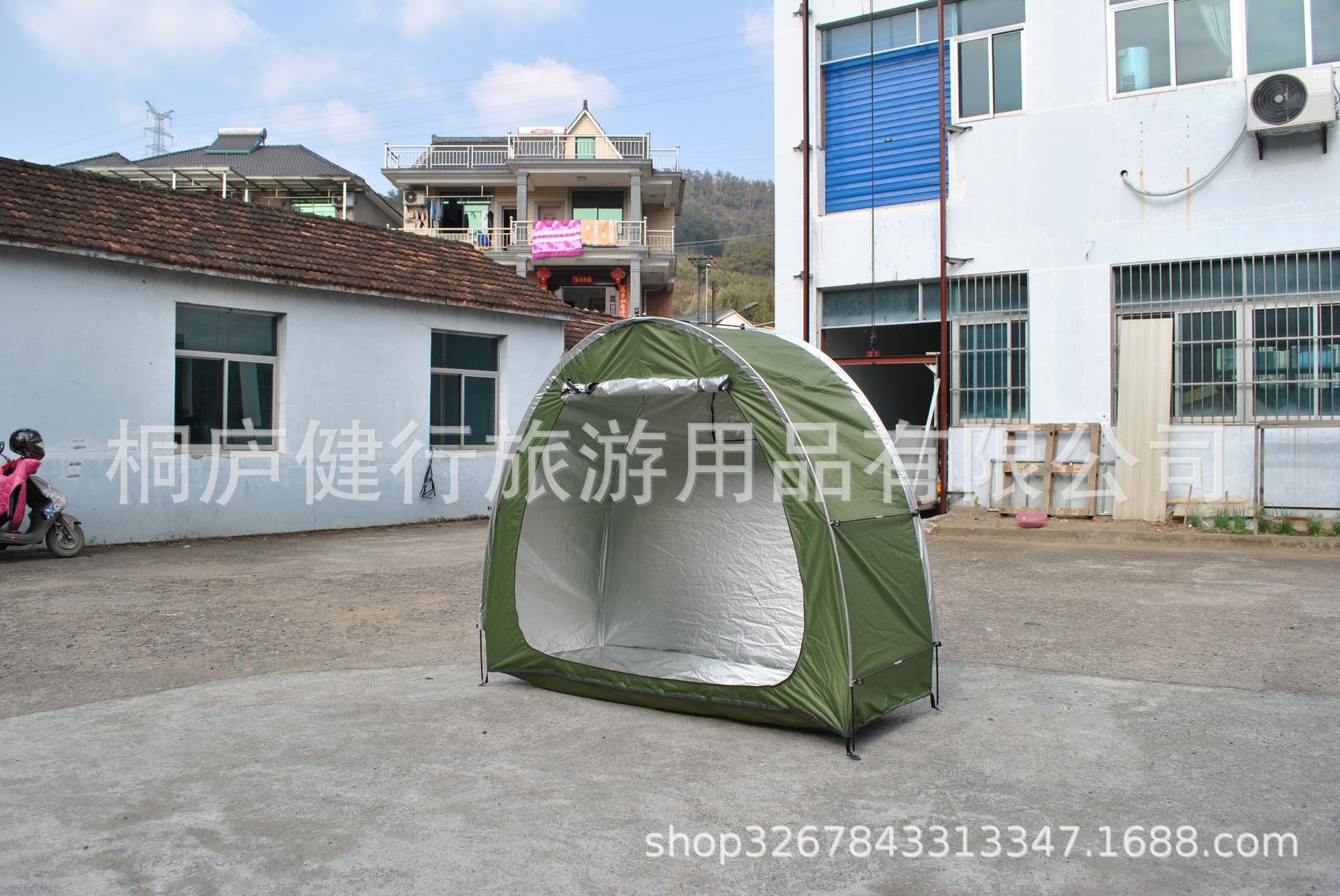 Picture of 50 foreign trade export printed logo, outdoor cycling tent, storage room tent single car shed tent