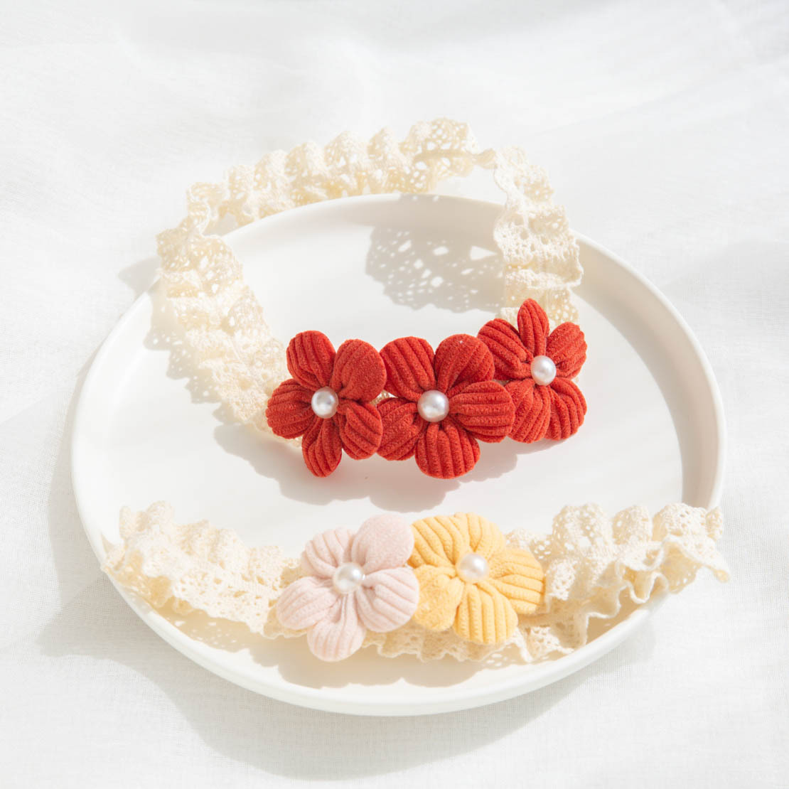 Baby Hair Band Spring and Summer Baby Girl's Head-free Cute Super Cute Five-petal Flower Newborn Princess Hair Accessories One Year Old