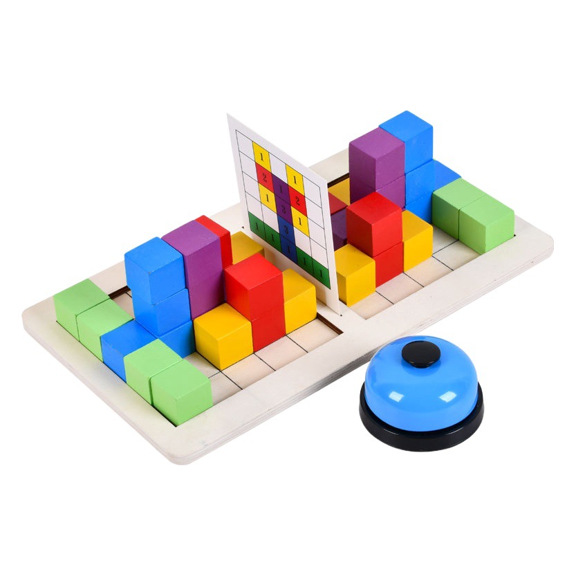 Children's educational board game space sense early education two-person battle Rubik's cube building blocks parent-child interactive concentration toys wholesale