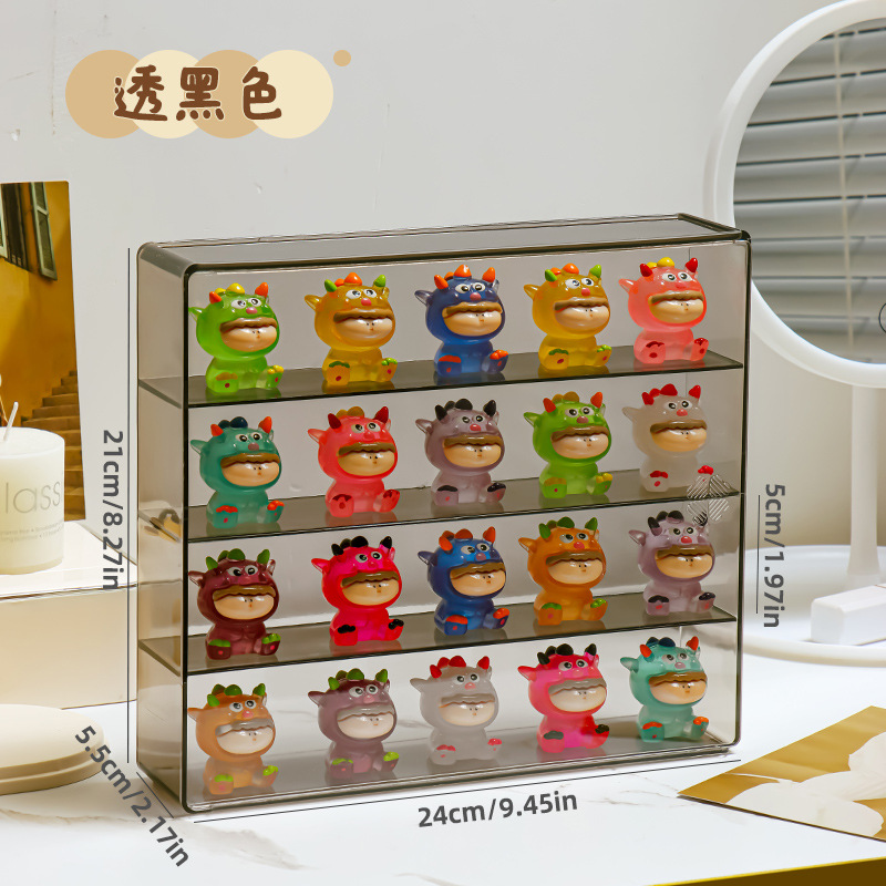 Picture of Cross-border Explosions High-rise Large Cute Grain Storage Box Deckered Dust-proof Desktop Doll Acrylic Display Stand