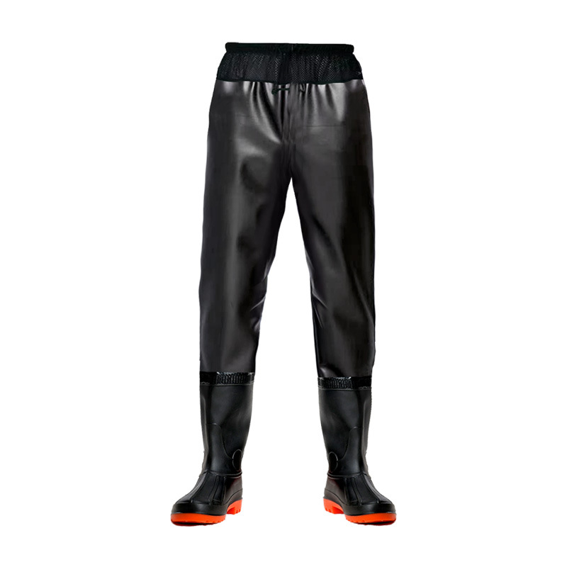 Picture of Thickened Half-Length Wading Pants, Waist-Length Ultra-Light Waterproof Rain Pants with Rain Boots, Leather Forks for Fishing, Reservoir Wading Suits for Men, One-Piece