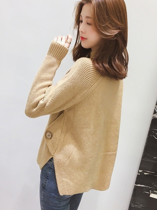 Picture of Autumn and Winter 2024 New Women's Half Turtleneck Sweater Women's Pullover Loose Korean Style Knitted Bottoming Shirt Outer Top