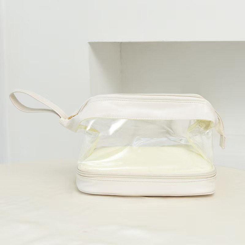 Picture of Internet celebrity cloud cosmetic bag double-layer Women's Travel portable portable travel ins cloud wash makeup storage bag
