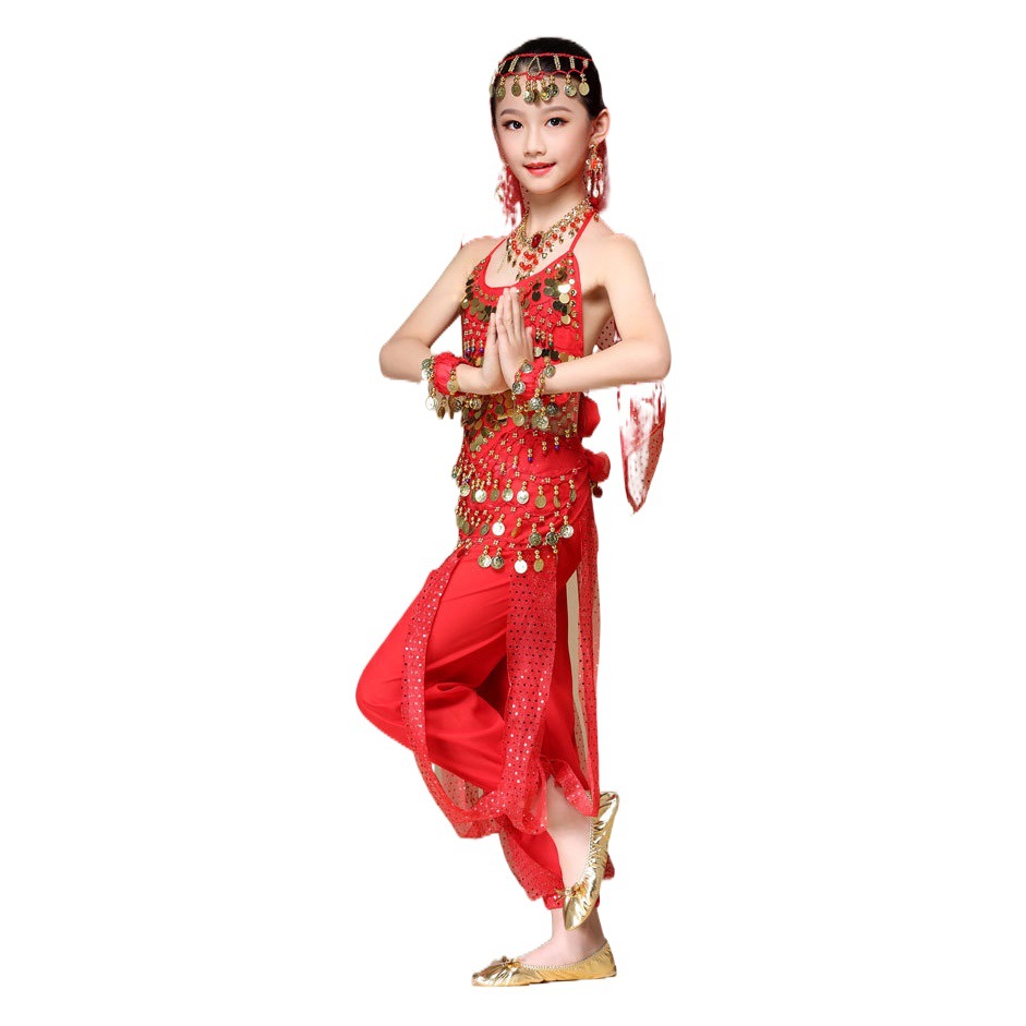 Children's Indian Dance Costume Girls Exotic Belly Dance Xinjiang Tianzhu Girls Ethnic Dance Costume