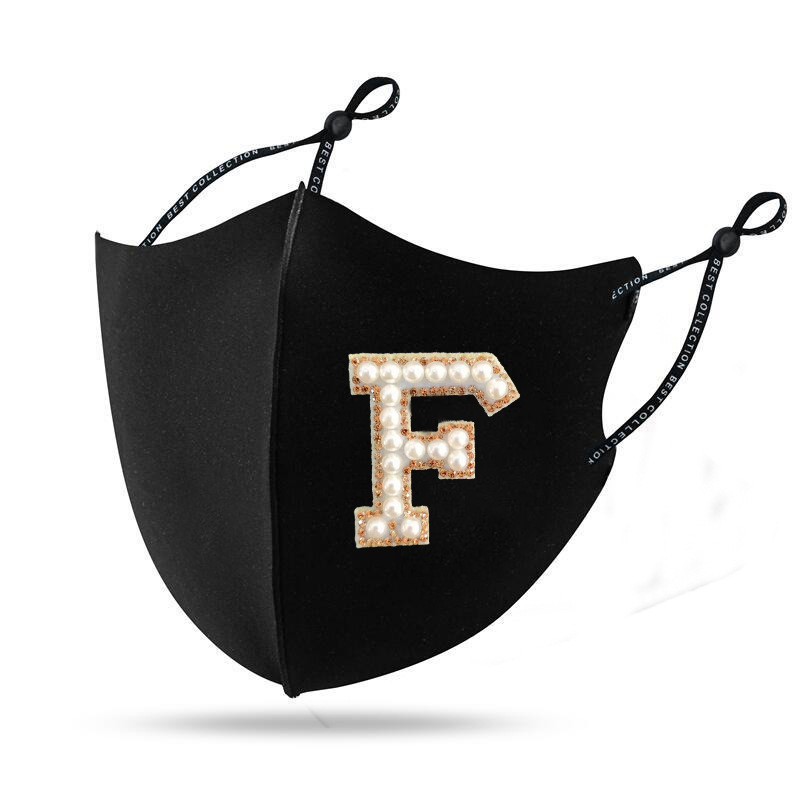 Picture of Pearl diamond mask autumn and winter new warm mask creative personality Pearl Rhinestone windproof cloth mask