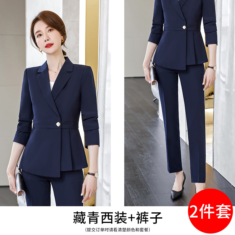 Picture of Grey Professional Suit Female Dress Hotel Manager Interview Civil Servant Work Clothes Suit Jacket Female Spring and Autumn