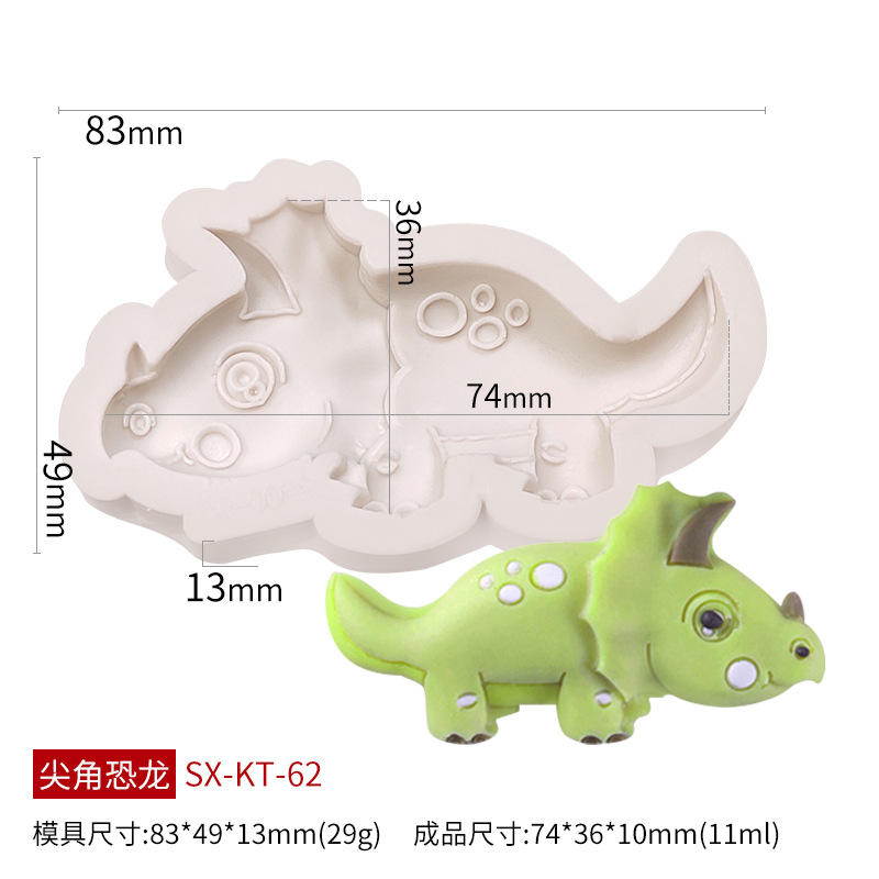 Picture of Sanxin Easter Dinosaur Silicone Mold Creative DIY Cartoon Animal Flip Sugar Chocolate Cake Decorative Grinding Tool