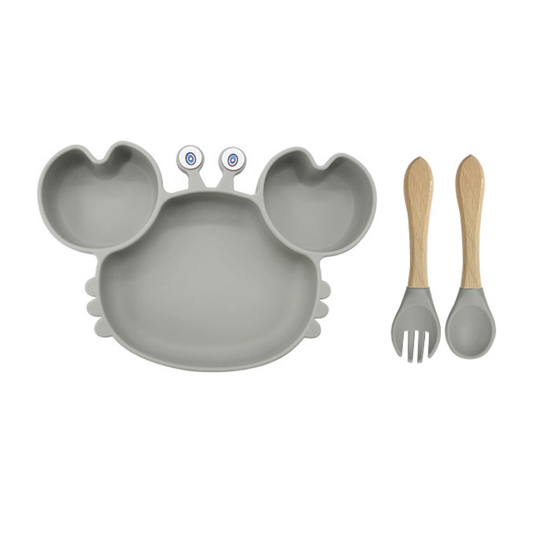 Picture of Baby silicone tableware crab plate suit food supplement bowl bib food grade tableware suit factory direct supply cross-border