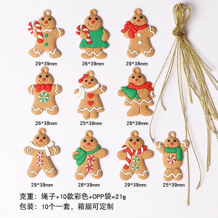 Picture of 2024 New Christmas Tree DIY Pendant Gingerbread Man Twelve Source Manufacturer Christmas Scene Arrangement Pendant