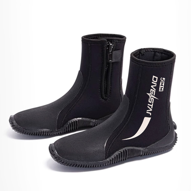 Picture of 5mm Diving Shoes for Men and Women, Anti-Cut, Non-Slip, Outdoor Snorkeling, Beach Surfing, Vulcanized Shoes, River Boots, High-Top Wading Shoes