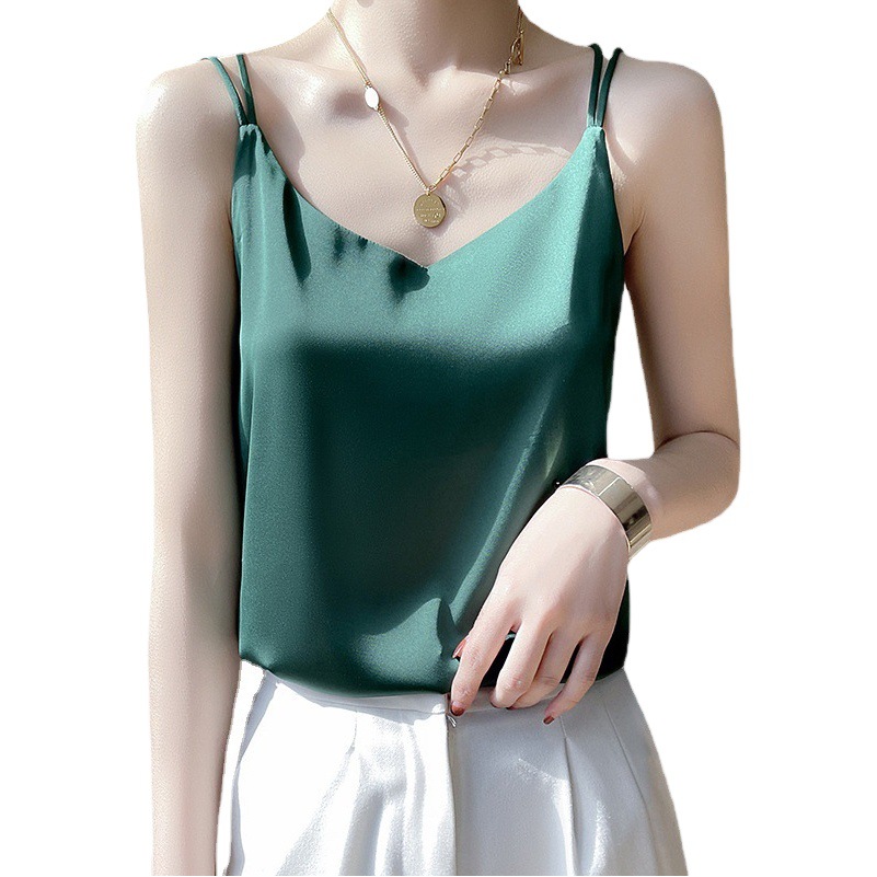 Camisole Women's Inner Wear Design Niche Beautiful Back Outer Wear Spring and Summer Mulberry Silk Vest Silk Top Sleeveless