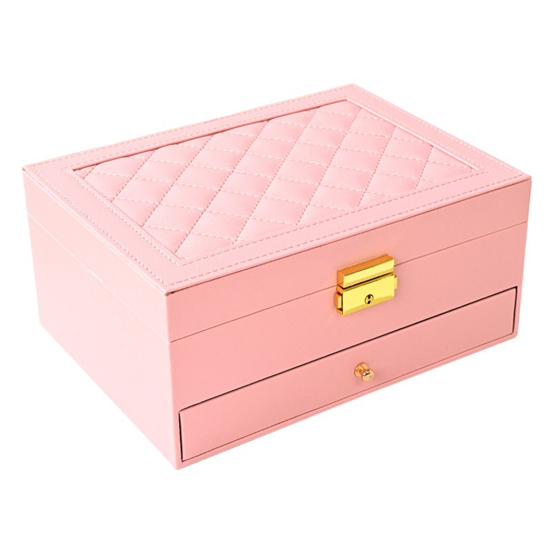 2025 New Drawer Double Layer Jewelry Box Ring Necklace Earrings Earrings Earrings Jewelry Storage Box