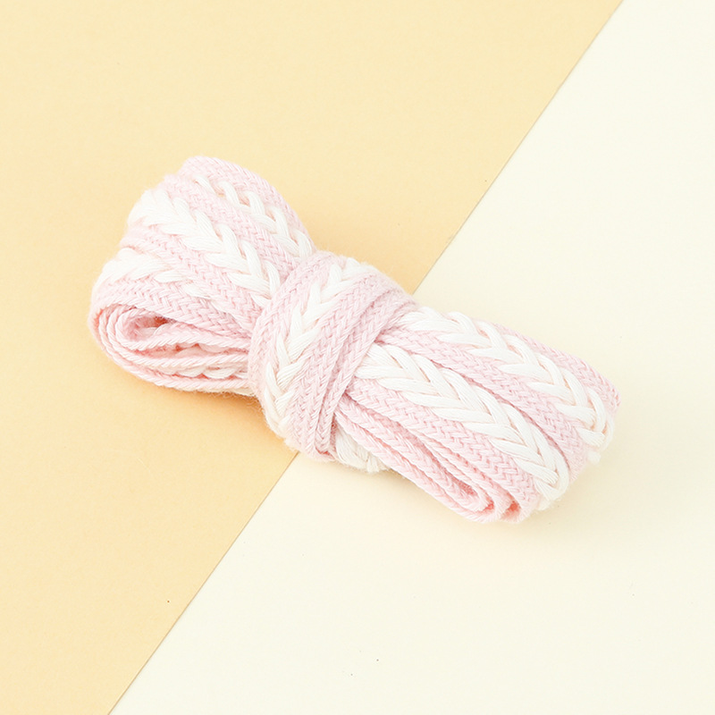 Picture of Marshmallow Two-Color Wheat Ear Shoelaces 1.5cm Casual Shoes Sneakers Twist Woven Cotton Shoelaces Ready for Cross-Border Wholesale