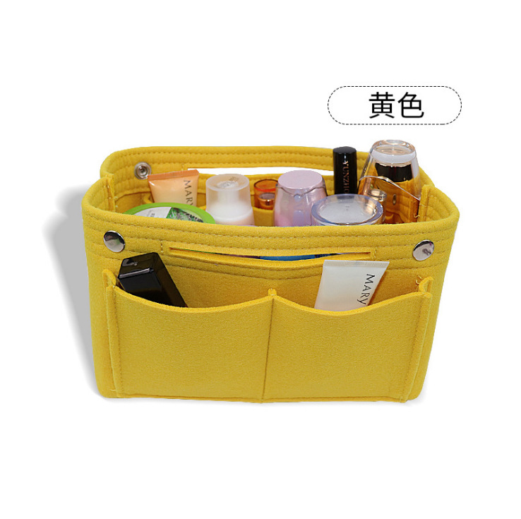 Picture of Factory wholesale felt cosmetic bag multi-functional Women's Travel liner bag large capacity felt snap storage bag