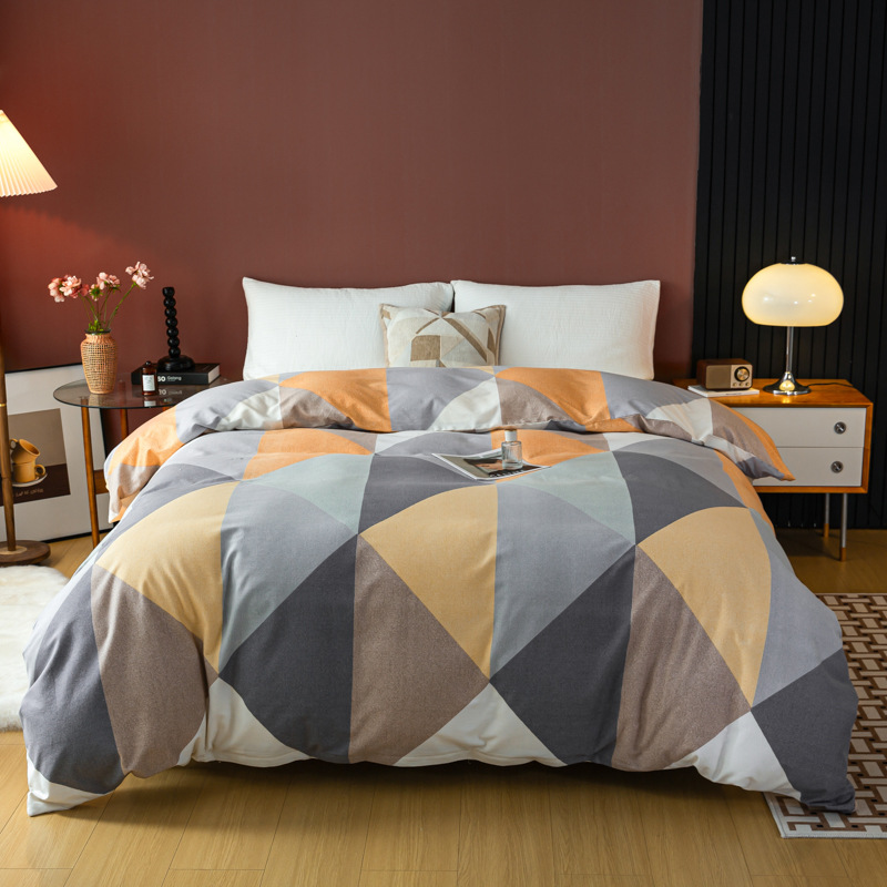 Picture of Cotton brushed duvet cover single piece modern simple single double dormitory thickened quilt cover pure cotton duvet cover single piece