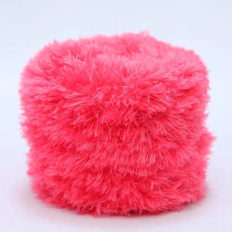 Picture of Crystal Coral Velvet Thick Thread Imitation Fur Scarf Hat Baby Baby Thread Hand-Knitted Wool Ball