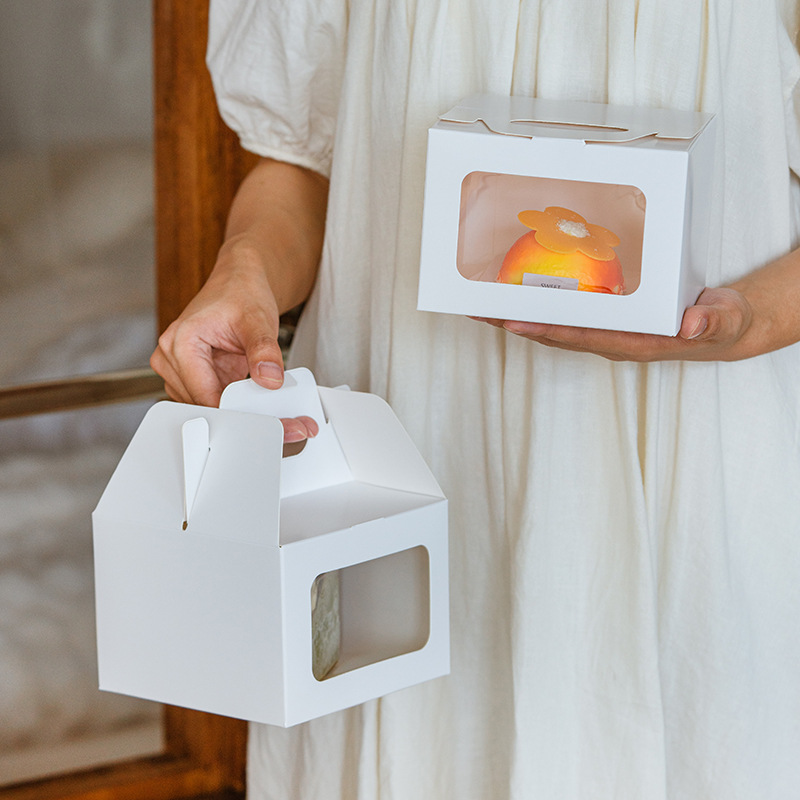 Ins Style French Dessert Cake Packing Box West Point Packing Box with Refreshment Portable Box Bread Box 4/6 Inch