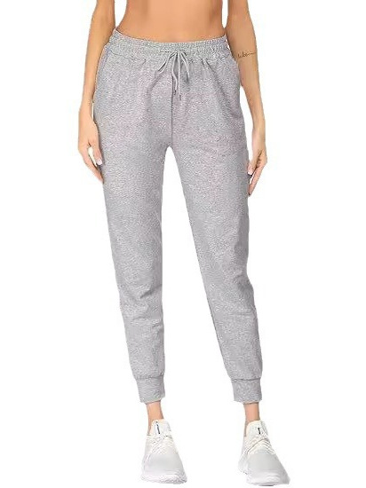 Picture of Cross-border Europe and the United States wish Amazon foreign trade women's clothing 2024 autumn and winter new solid color casual high waist fleece-lined pants