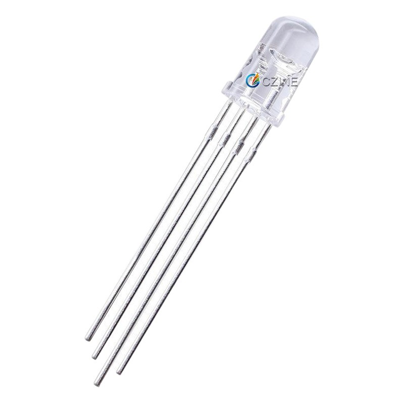 5mm full-color transparent co-yang red blue green stage lights highlight gold line RGB lamp beads in-line LED light-emitting diodes