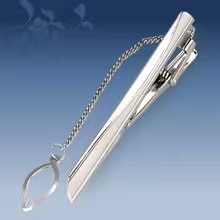 Picture of Metal tie clip men's suit chain 140 simple flower type business atmosphere with drill tie clip