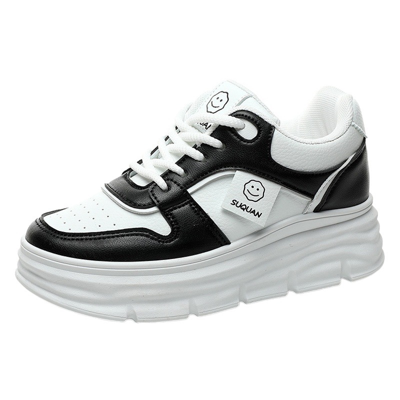 W3621 New Inner Height Casual Board Shoes 2023 Autumn Fashion Breathable Shoes Korean Style All-match Shoes for Students