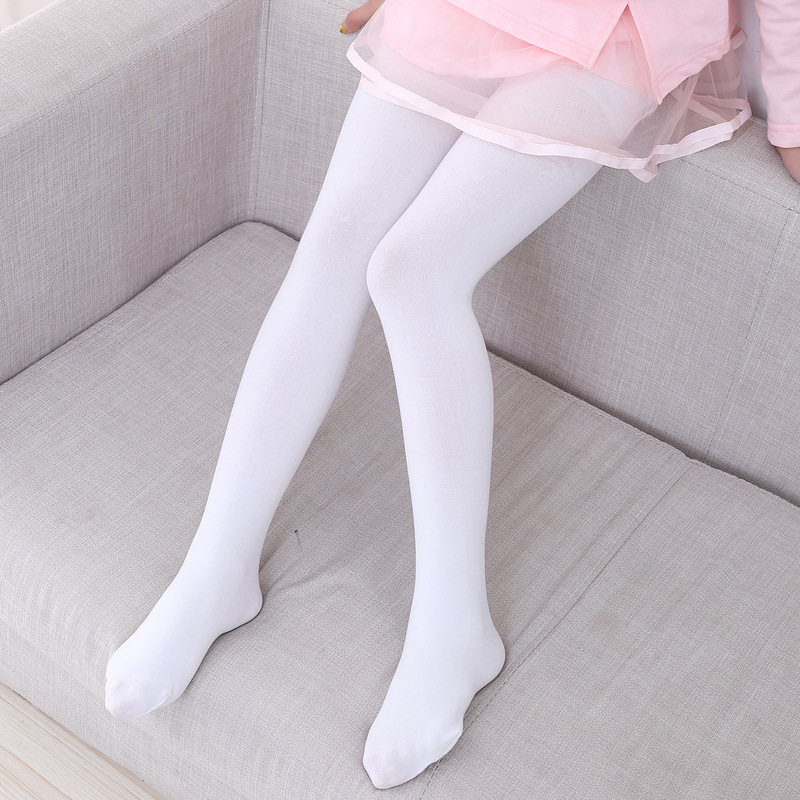 Picture of Wholesale children's autumn and winter fleece-lined thickened pantyhose generation hair girls dancing dragon claw hair white ballet dance socks
