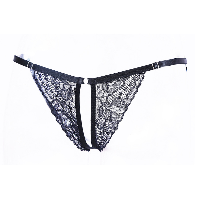 Pure Desire Hollow Out Women's European and American Style Temptation Panties Plus Size Triangle Briefs Open Crotch Lingerie