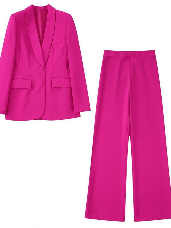 Picture of Cross-Border Export 2022 Autum European and American Style Zaura Women's Dress Collar Loose One-Button Suit Pants Suit